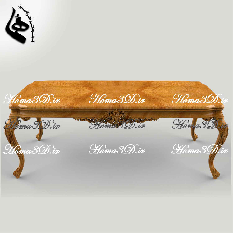 مدل سهبعدی میز ناهارخوری ژورنالی ترکیه طراحی ۳بعدی برای تولید مبلمان – منبتکاری سنتی و CNC تخت و روتاری