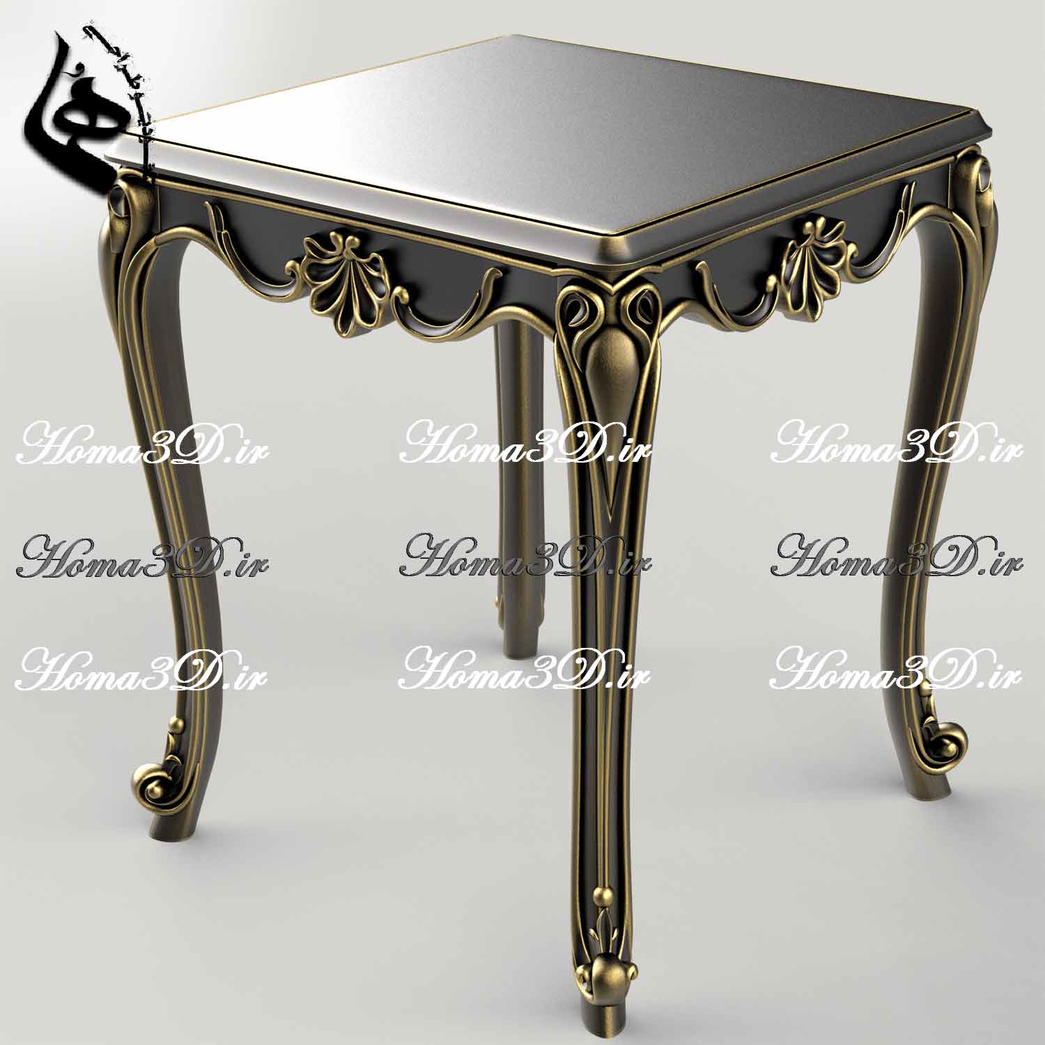 میزعسلی منبتی کم چوب-میزعسلی کم‌چوب مستطیلی زیبا با منبت ظریف