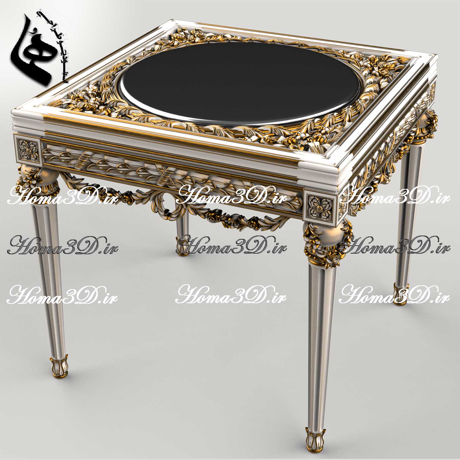 فایل طراحی سه‌بعدی مبلمان مصری با منبت دو‌رو لوکس، مناسب CNC تخت و روتاری؛ دانلود سریع با فرمت STL و وکتور EPS، JPG، DXF. طراحی اختصاصی استودیو هما.