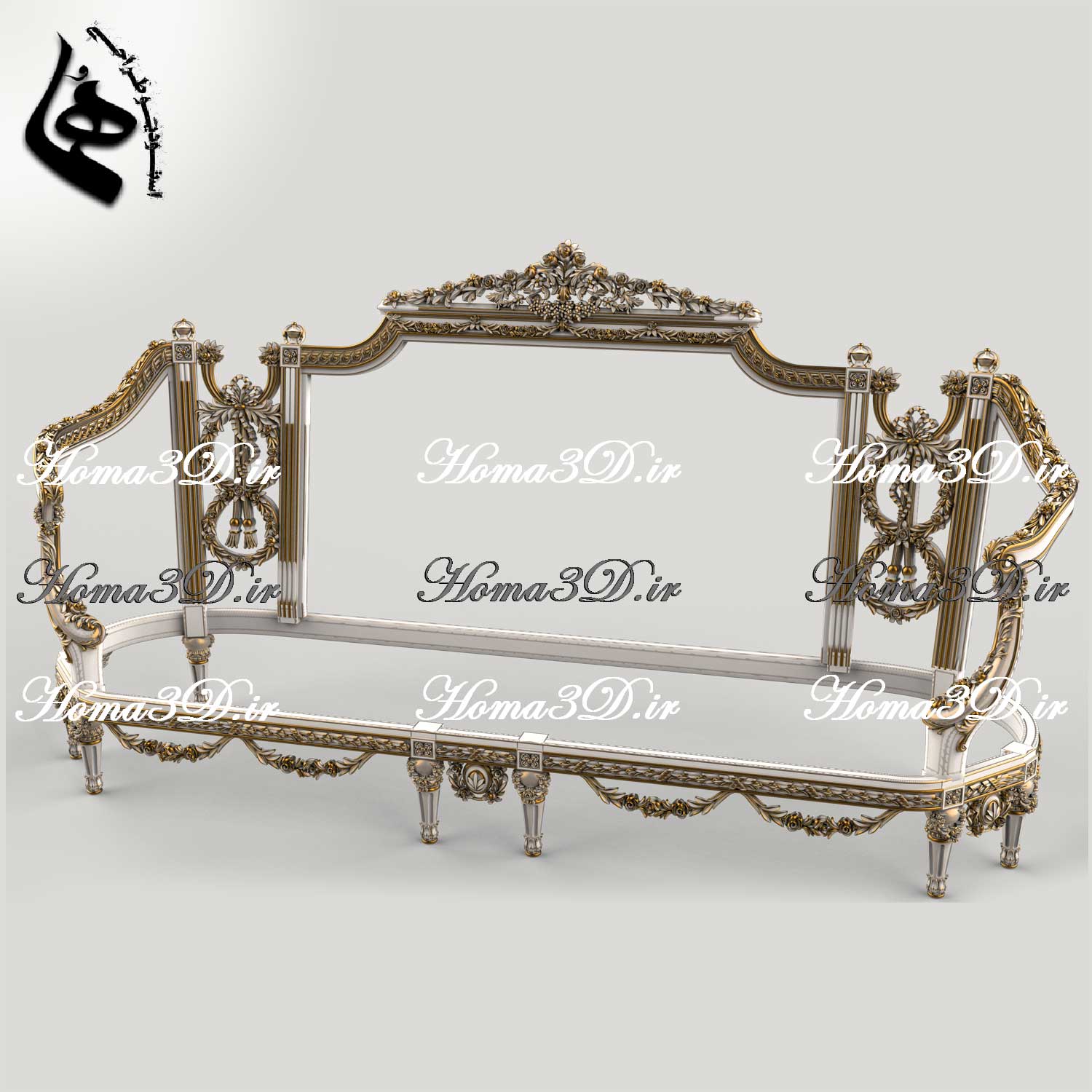 فایل طراحی سه‌بعدی مبلمان مصری با منبت دو‌رو لوکس، مناسب CNC تخت و روتاری؛ دانلود سریع با فرمت STL و وکتور EPS، JPG، DXF. طراحی اختصاصی استودیو هما.