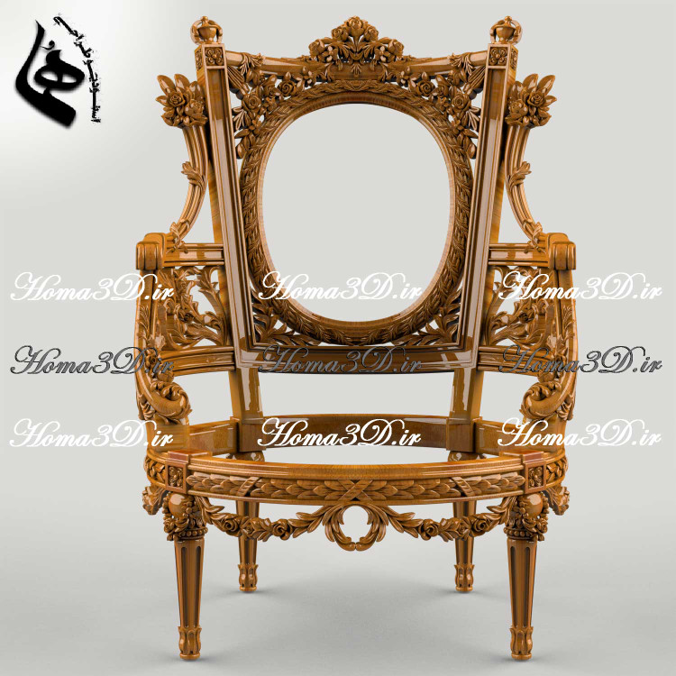 فایل3بعدی مبل سلطنتی45-فایل طراحی سهبعدی مبل پر منبت مصری دورو لوکس؛ فایل دیجیتال آماده