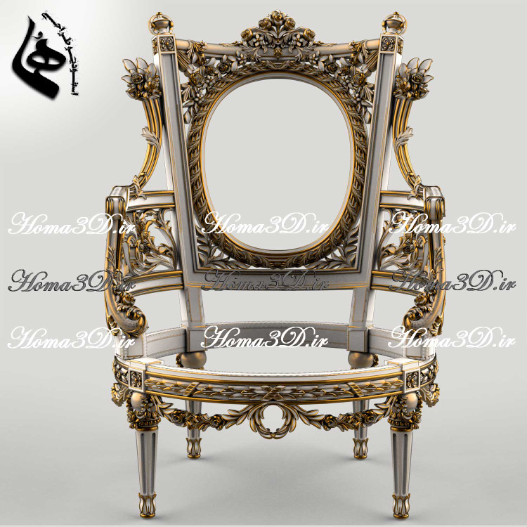 فایل3بعدی مبل سلطنتی45-فایل طراحی سهبعدی مبل پر منبت مصری دورو لوکس؛ فایل دیجیتال آماده