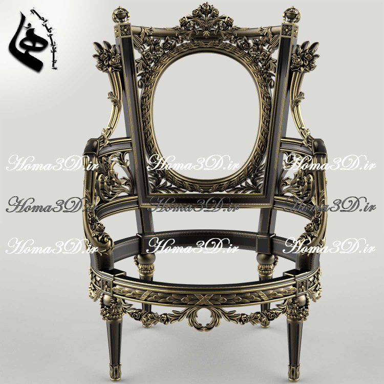 فایل3بعدی مبل سلطنتی45-فایل طراحی سهبعدی مبل پر منبت مصری دورو لوکس؛ فایل دیجیتال آماده