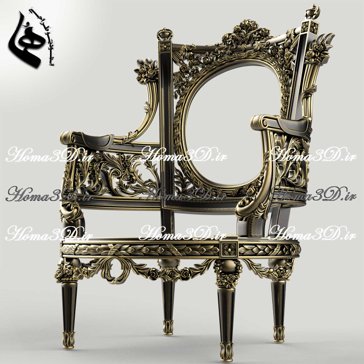 فایل3بعدی مبل سلطنتی45-فایل طراحی سهبعدی مبل پر منبت مصری دورو لوکس؛ فایل دیجیتال آماده