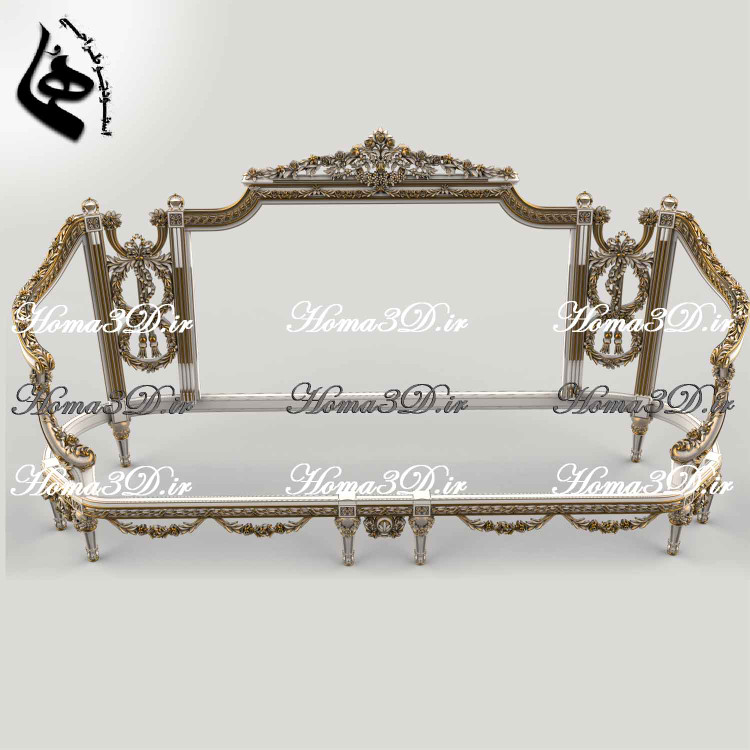 کاناپه2رو منبت لوکس مصری-فایل سهبعدی کاناپه مصری جدید؛ فایل دیجیتال آماده اجرا با CNC تخت