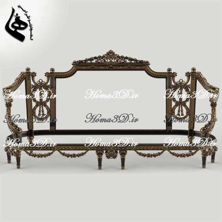 کاناپه2رو منبت لوکس مصری-فایل سهبعدی کاناپه مصری جدید؛ فایل دیجیتال آماده اجرا با CNC تخت