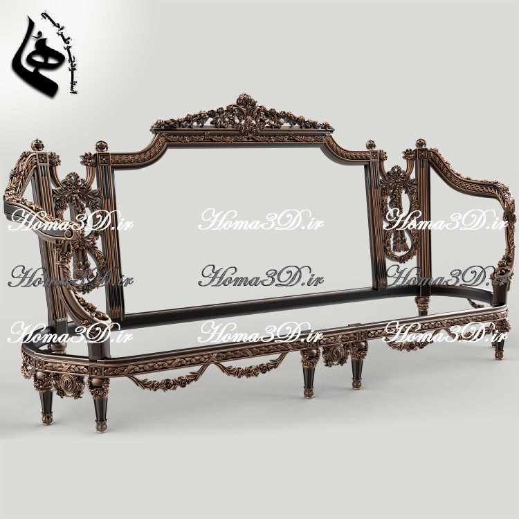 کاناپه2رو منبت لوکس مصری-فایل سهبعدی کاناپه مصری جدید؛ فایل دیجیتال آماده اجرا با CNC تخت