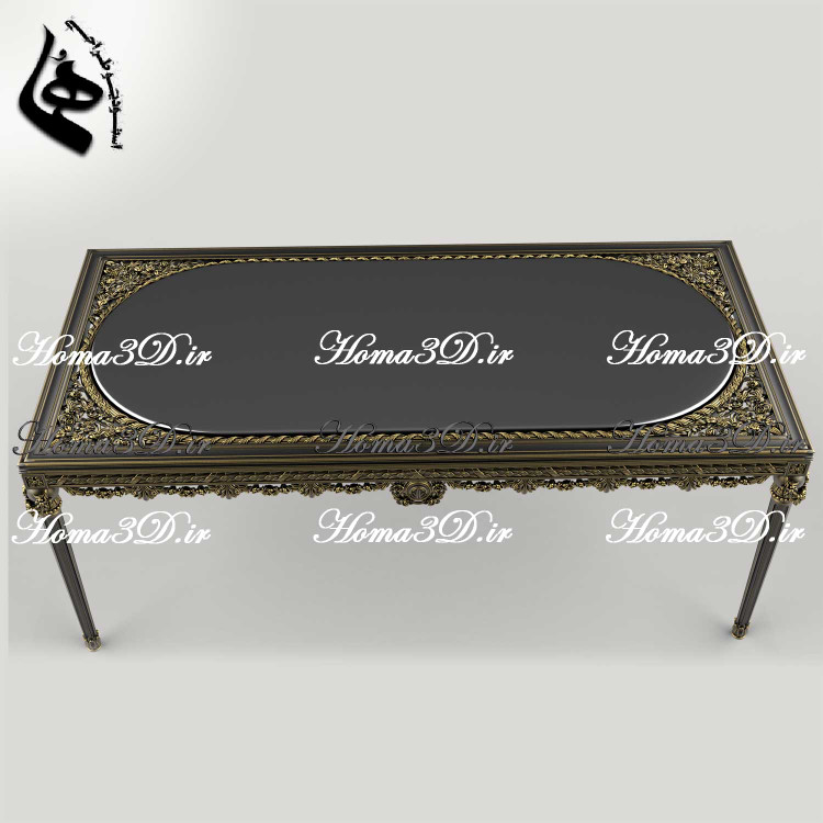 میزناهارخوری تمام منبت-فایل سهبعدی مجازی میز ناهارخوری مستطیلی مکعبی لوکس مصری پر منبت