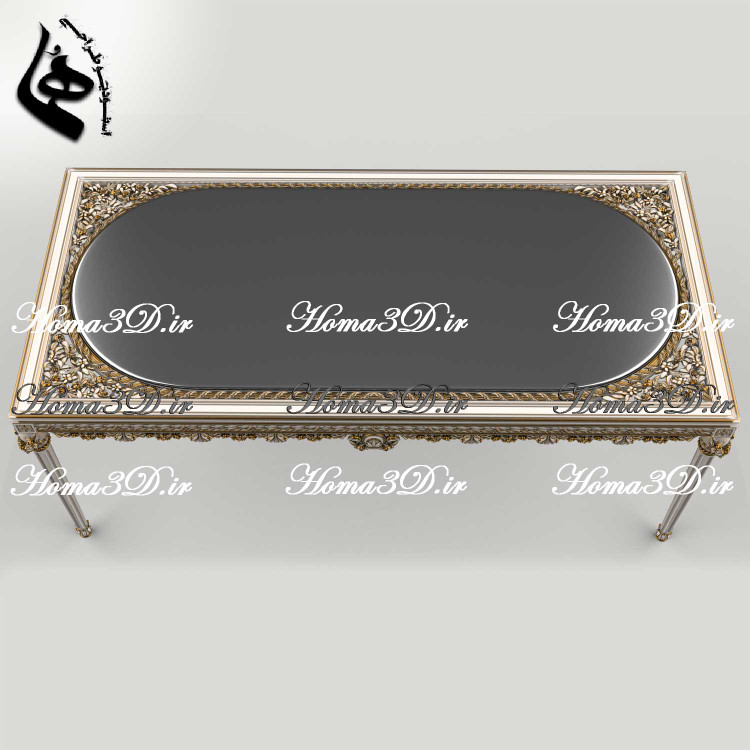 میزناهارخوری تمام منبت-فایل سهبعدی مجازی میز ناهارخوری مستطیلی مکعبی لوکس مصری پر منبت
