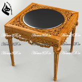 میزعسلی منبتی سلطنتی-فایل سهبعدی مجازی میز عسلی مستطیلی مکعبی لوکس مصری پر منبت