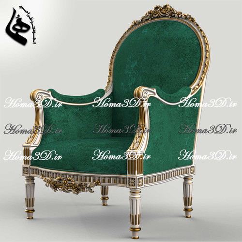 طراحی سهبعدی و فایل کامپیوتری مبل پشت گرد منبت جدید با قالب مدرن جهت تولید با سیانسی