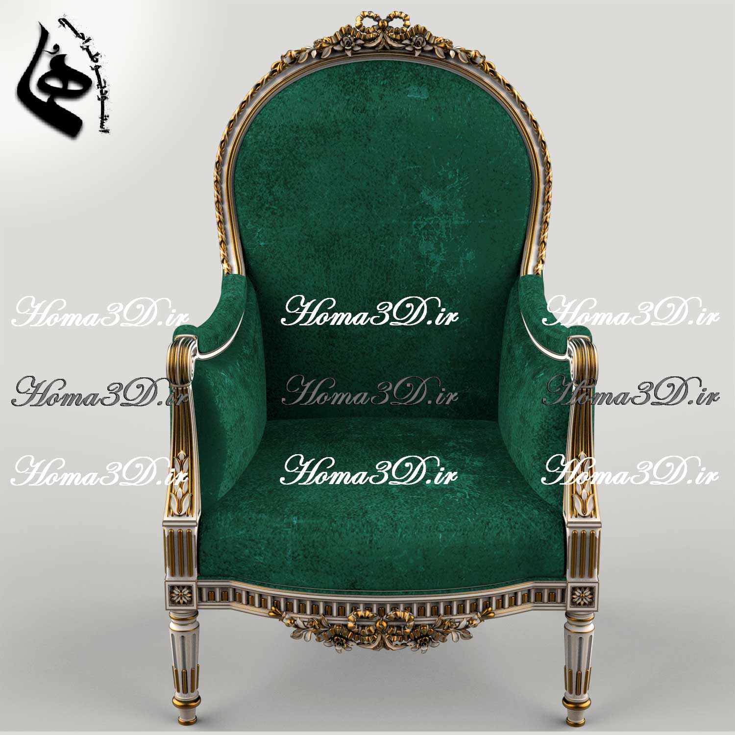 طراحی سه‌بعدی و فایل کامپیوتری مبل پشت گرد منبت جدید با قالب مدرن جهت تولید با سی‌ان‌سی