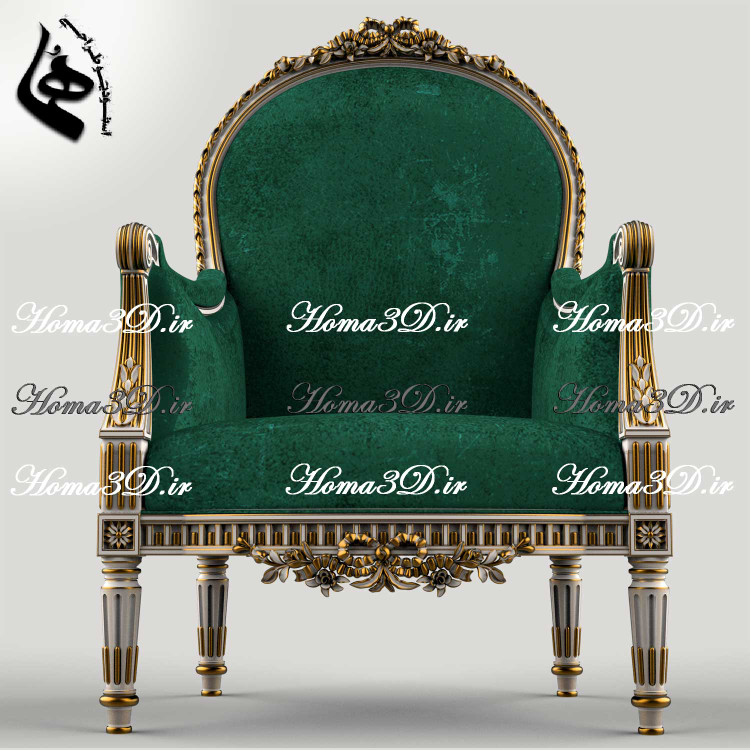 طراحی سهبعدی و فایل کامپیوتری مبل پشت گرد منبت جدید با قالب مدرن جهت تولید با سیانسی