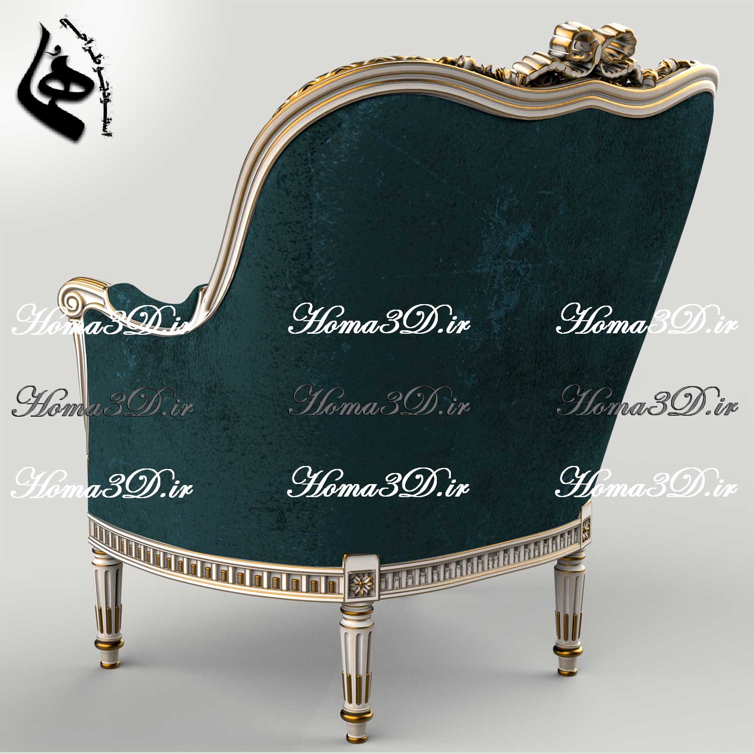 فایل طراحی سه‌بعدی و اسکن سه‌بعدی مبل لگنی با طراحی و منبت و قالب‌کشی جدید طبق استانداردهای روز دنیا