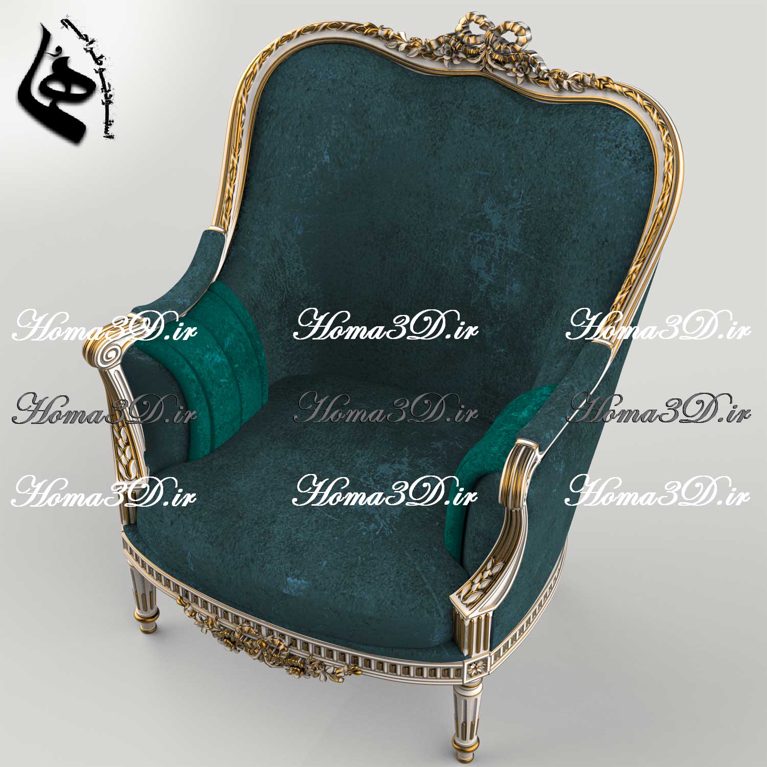 فایل طراحی سه‌بعدی و اسکن سه‌بعدی مبل لگنی با طراحی و منبت و قالب‌کشی جدید طبق استانداردهای روز دنیا