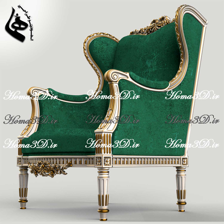 فایل طراحی سهبعدی و اسکن سهبعدی مبل کوئین با منبت ریز و زنده قابل اجرا با سیانسی