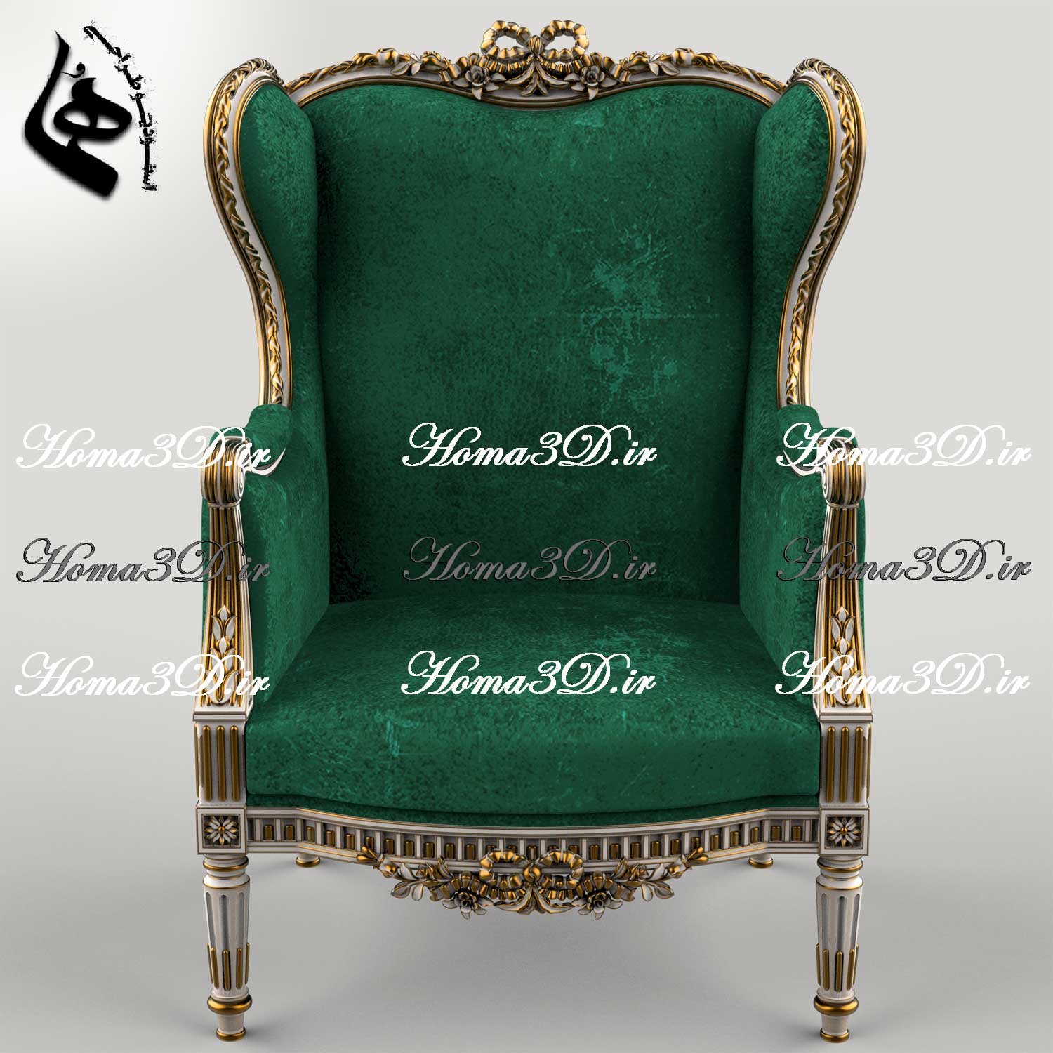 فایل طراحی سه‌بعدی و اسکن سه‌بعدی مبل کوئین با منبت ریز و زنده قابل اجرا با سی‌ان‌سی