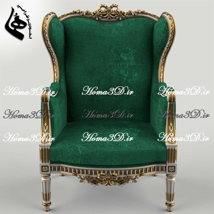 فایل طراحی سهبعدی و اسکن سهبعدی مبل کوئین با منبت ریز و زنده قابل اجرا با سیانسی