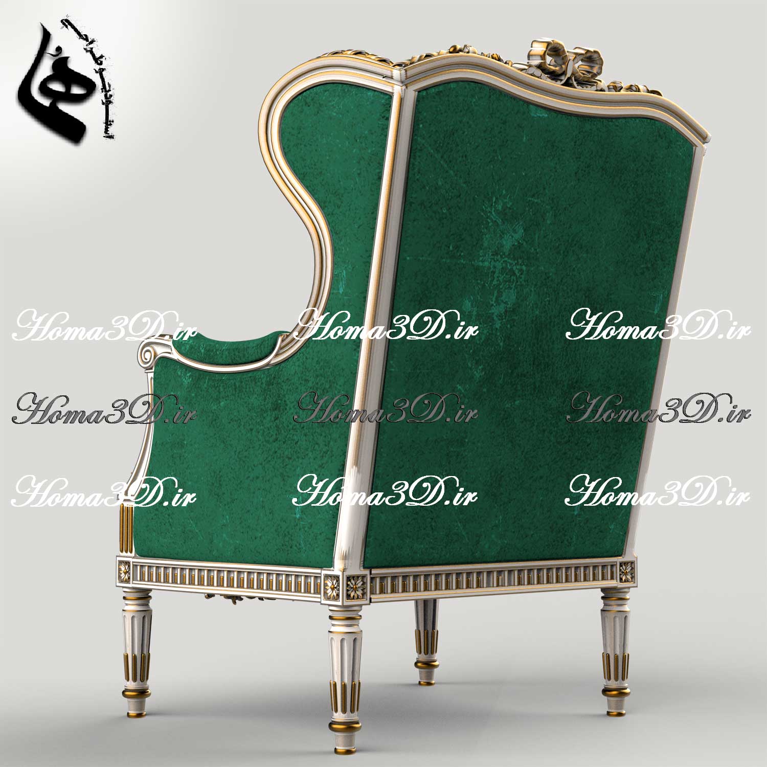 فایل طراحی سه‌بعدی و اسکن سه‌بعدی مبل کوئین با منبت ریز و زنده قابل اجرا با سی‌ان‌سی