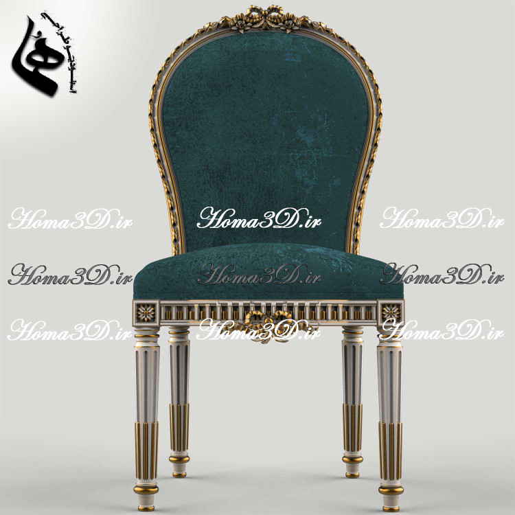 فایل طراحی سهبعدی و اسکن سهبعدی صندلی پشت گرد با منبت ریز و زیرورویی بالا و با کیفیت