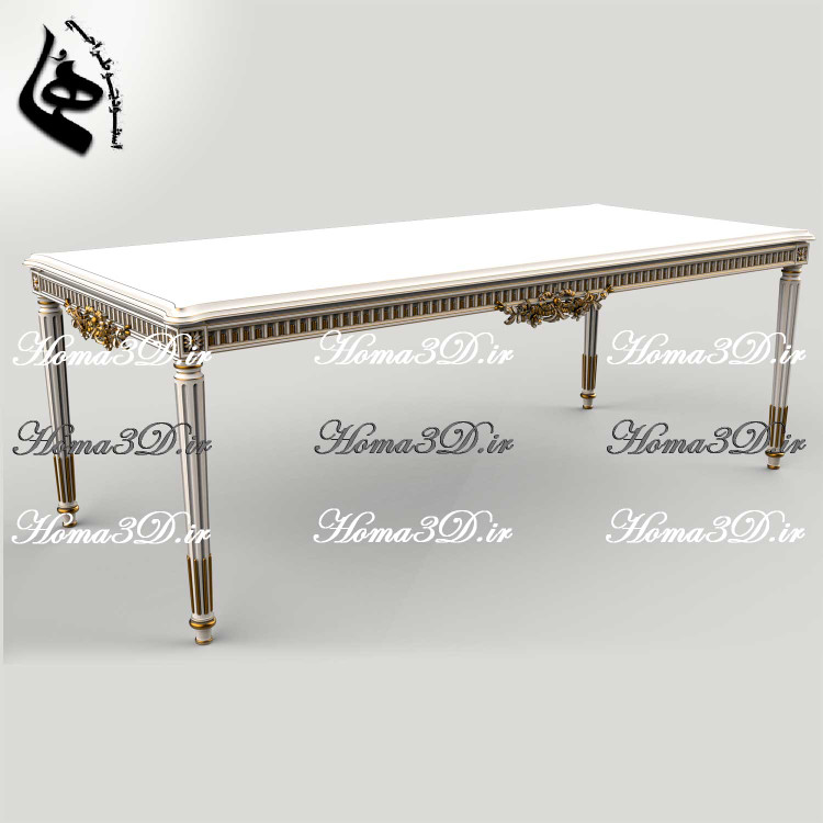 طراحی سهبعدی و فایل STL میز ناهارخوری با منبت با کیفیت و بهروز برای تولید
