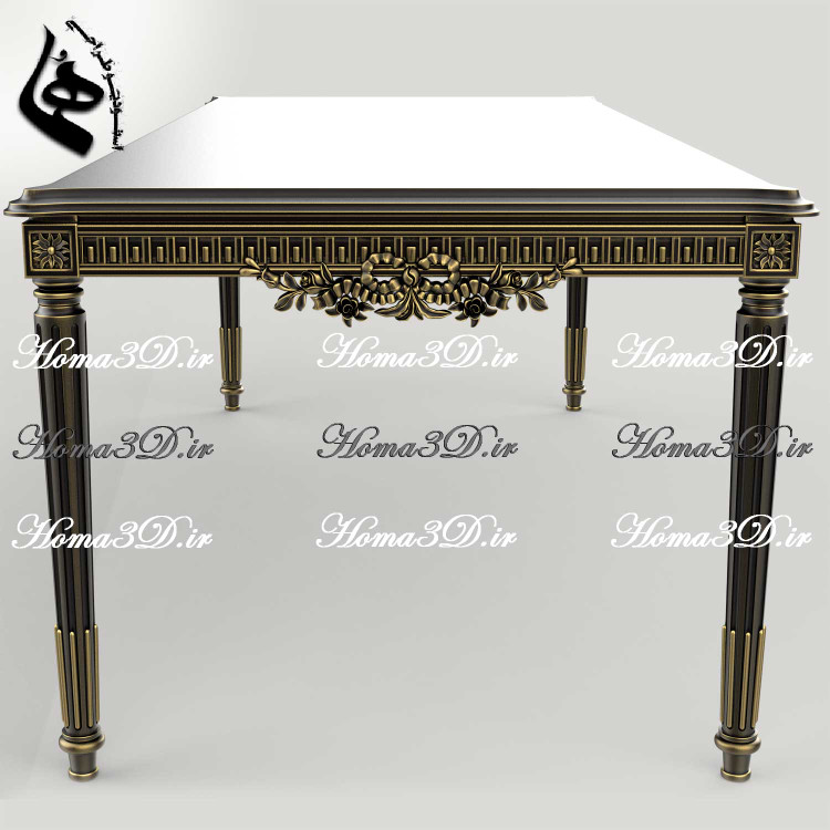 طراحی سهبعدی و فایل STL میز ناهارخوری با منبت با کیفیت و بهروز برای تولید