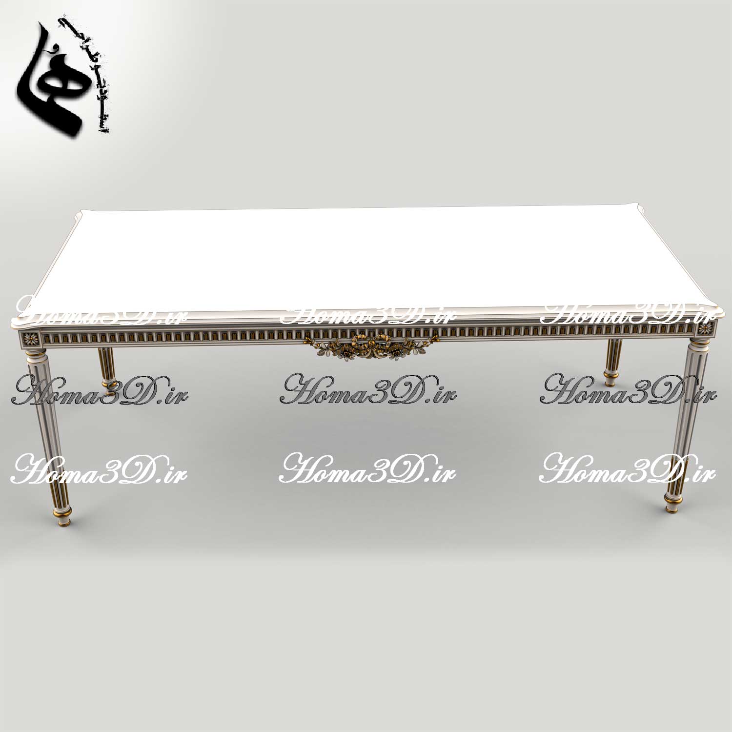 طراحی سه‌بعدی و فایل STL میز ناهارخوری با منبت با کیفیت و به‌روز برای تولید