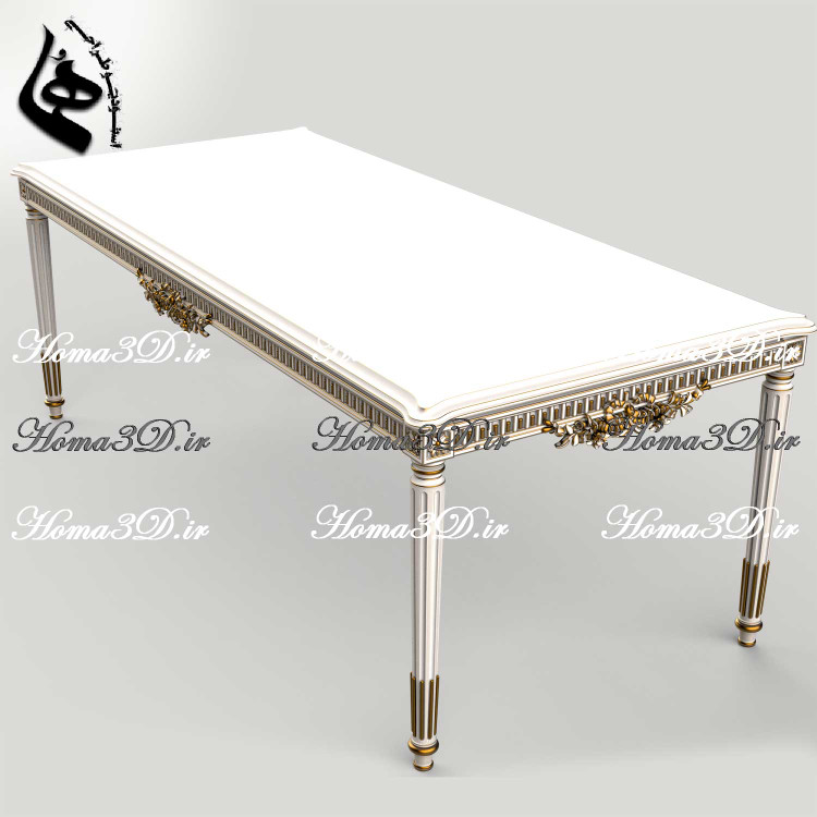 طراحی سهبعدی و فایل STL میز ناهارخوری با منبت با کیفیت و بهروز برای تولید