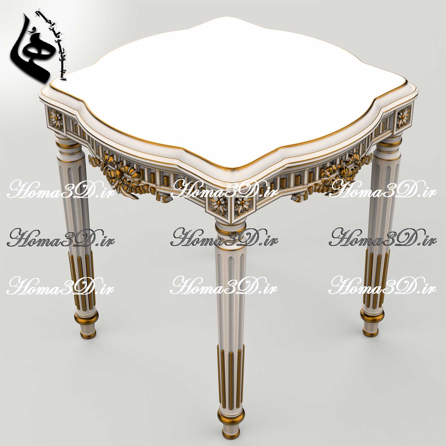 فایل طراحی3بعدی میزعسلی مدل سه‌بعدی و فایل STL میز عسلی پذیرایی برای تولید با CNC چوب