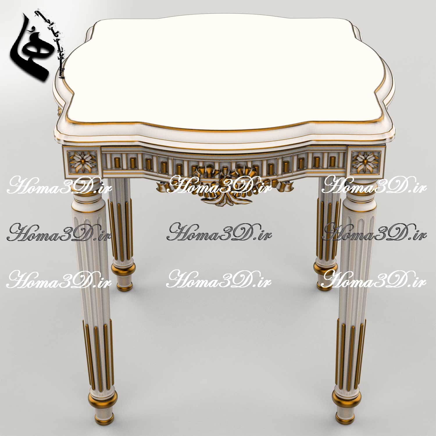 فایل طراحی3بعدی میزعسلی مدل سه‌بعدی و فایل STL میز عسلی پذیرایی برای تولید با CNC چوب