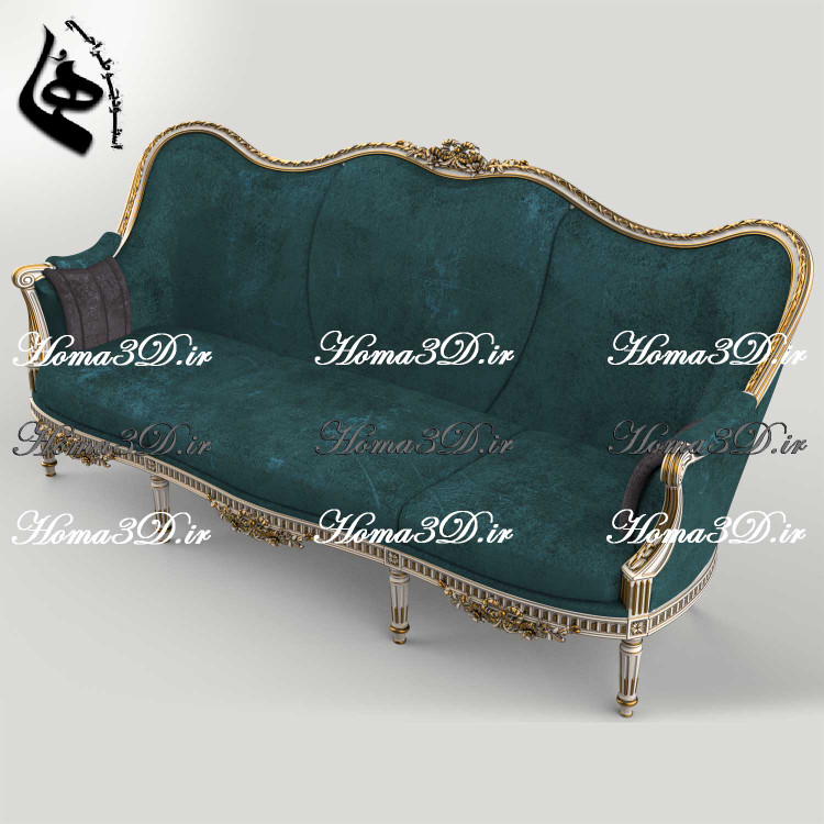 فایل3بعدی کاناپه منبتی مدل سهبعدی و فایل STL کاناپه با قالب لگنی برای تولید با CNC چوب