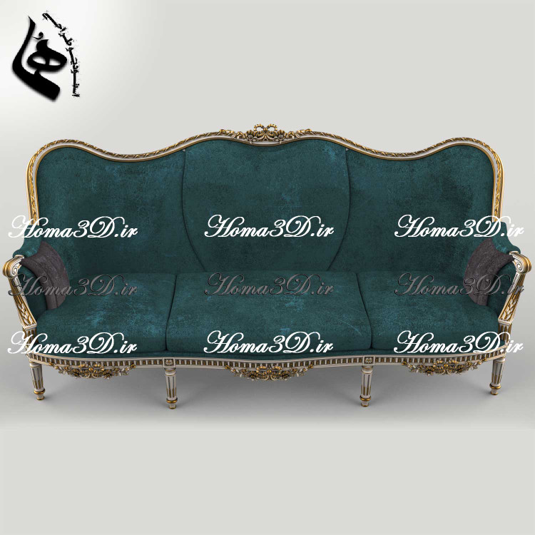 فایل3بعدی کاناپه منبتی مدل سهبعدی و فایل STL کاناپه با قالب لگنی برای تولید با CNC چوب