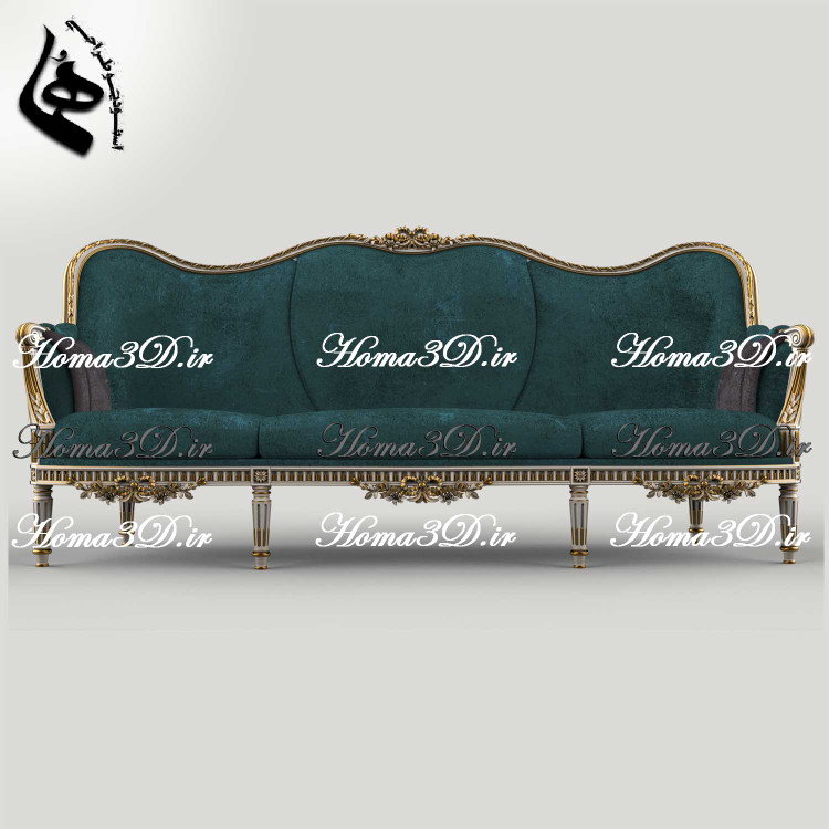 فایل3بعدی کاناپه منبتی مدل سهبعدی و فایل STL کاناپه با قالب لگنی برای تولید با CNC چوب