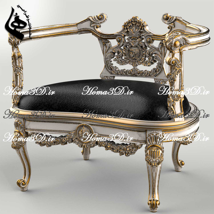 مدل سهبعدی و فایل STL مبل تک با قالب خاص و منبت خاص و استایل خاص مناسب هر مکان و فضایی