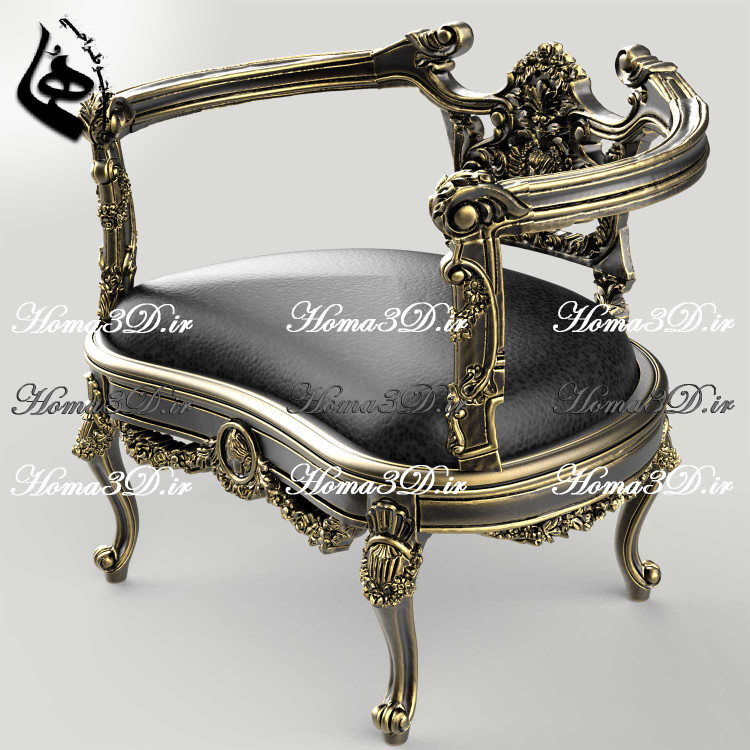 مدل سهبعدی و فایل STL مبل تک با قالب خاص و منبت خاص و استایل خاص مناسب هر مکان و فضایی