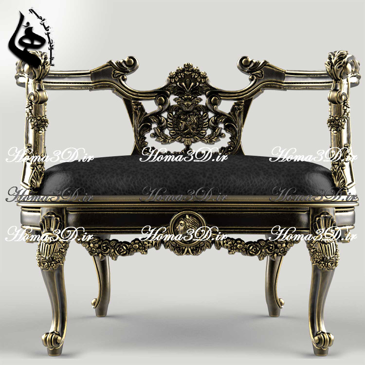 مدل سهبعدی و فایل STL مبل تک با قالب خاص و منبت خاص و استایل خاص مناسب هر مکان و فضایی