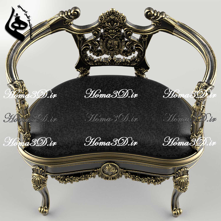 مدل سهبعدی و فایل STL مبل تک با قالب خاص و منبت خاص و استایل خاص مناسب هر مکان و فضایی