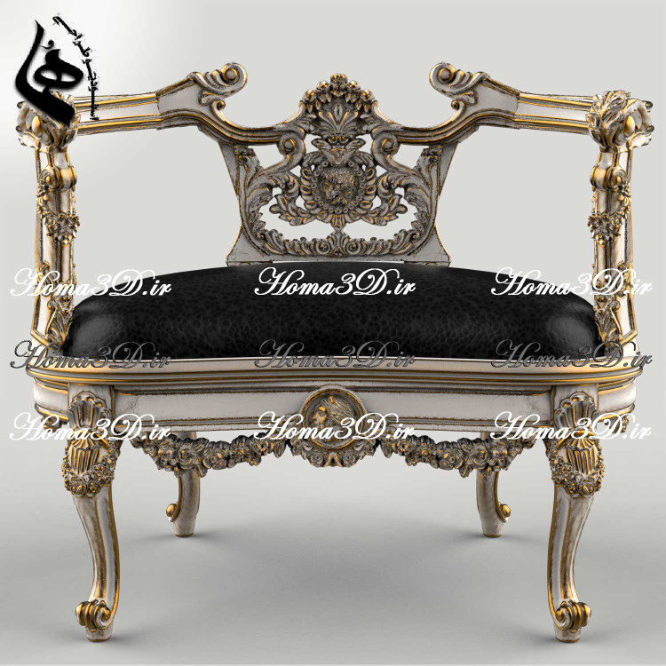 مدل سهبعدی و فایل STL مبل تک با قالب خاص و منبت خاص و استایل خاص مناسب هر مکان و فضایی