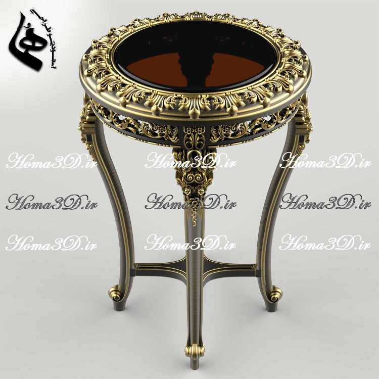فایل طراحی 3بعدی میزعسلی لوکس پر منبت قالب سنگین مصری برای تولید با سی ان سی و چوب