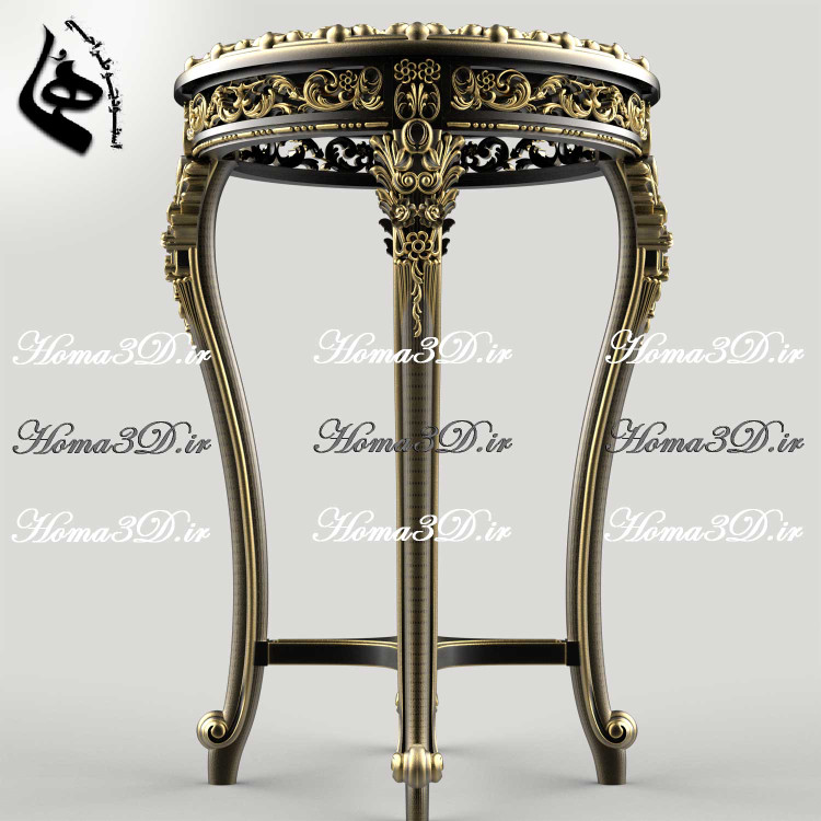 فایل طراحی 3بعدی میزعسلی لوکس پر منبت قالب سنگین مصری برای تولید با سی ان سی و چوب