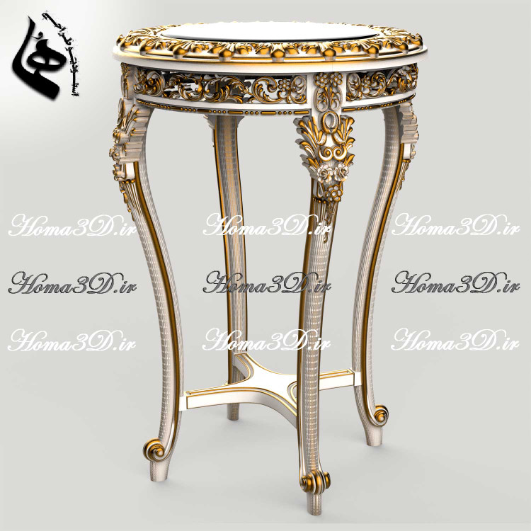 فایل طراحی 3بعدی میزعسلی لوکس پر منبت قالب سنگین مصری برای تولید با سی ان سی و چوب