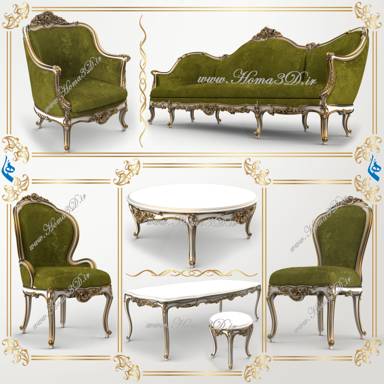 فایل دانلودی طراحی 3بعدی مبلمان با طراحی منبت و قالب کشی جدید