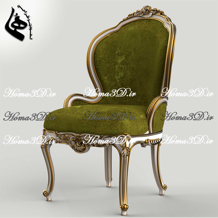 خرید فایل مجازی صندلی منبتی شاه نشین برای تولید نجاری و سی ان سی