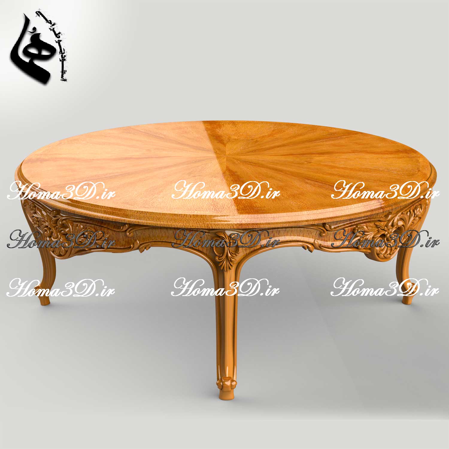 خرید فایل 3بعدی مجازی دانلودی 3بعدی میزجلومبلی منبتی چوبی برای تولید در نجاری و سی ان سی