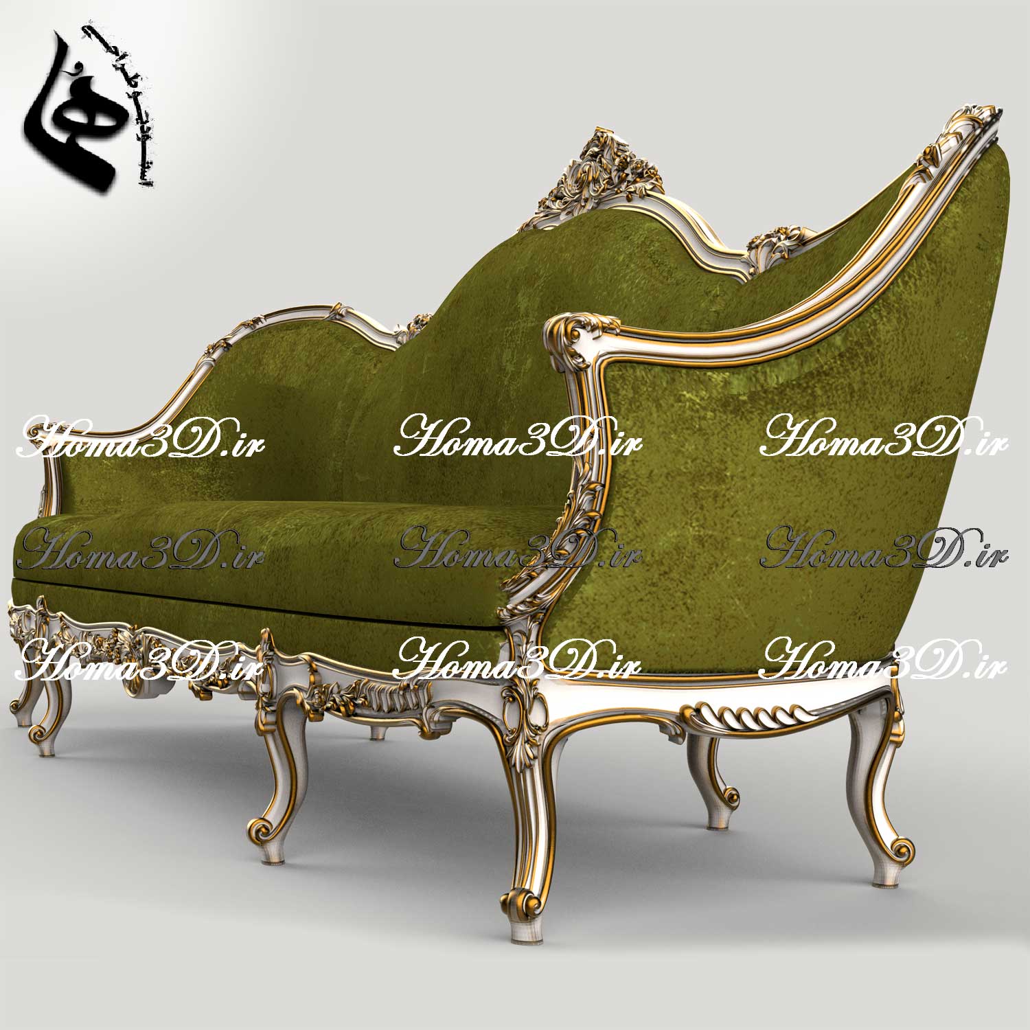 فایل 3بعدی کاناپه لوکس پرمنبت - طراحی حرفه‌ای برای ست مبلمان لگنی