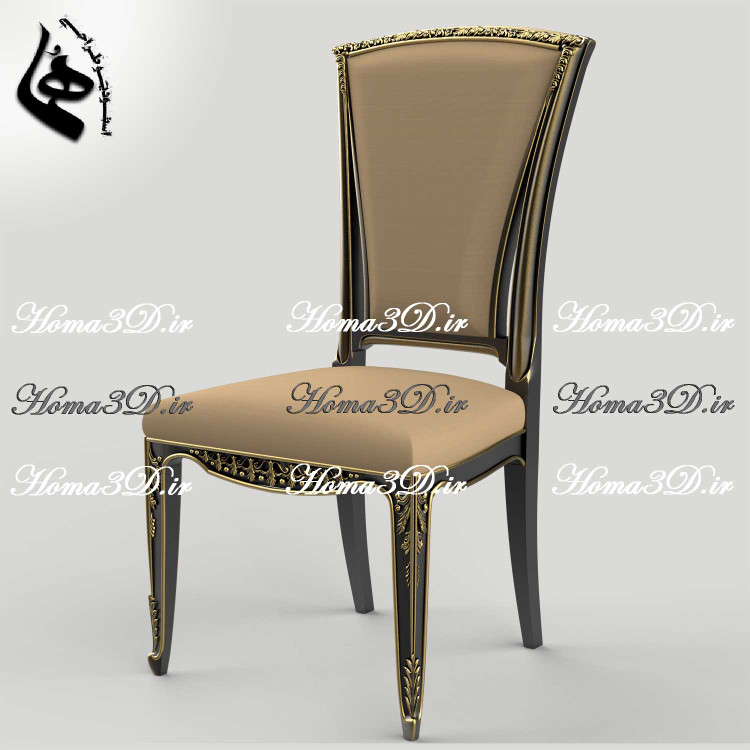 فایل طراحی 3بعدی صندلی ظریف با منبت ریز و کلاسیک ایتالیایی