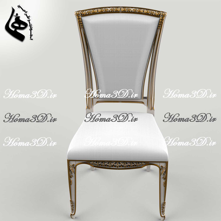 فایل طراحی 3بعدی صندلی ظریف با منبت ریز و کلاسیک ایتالیایی
