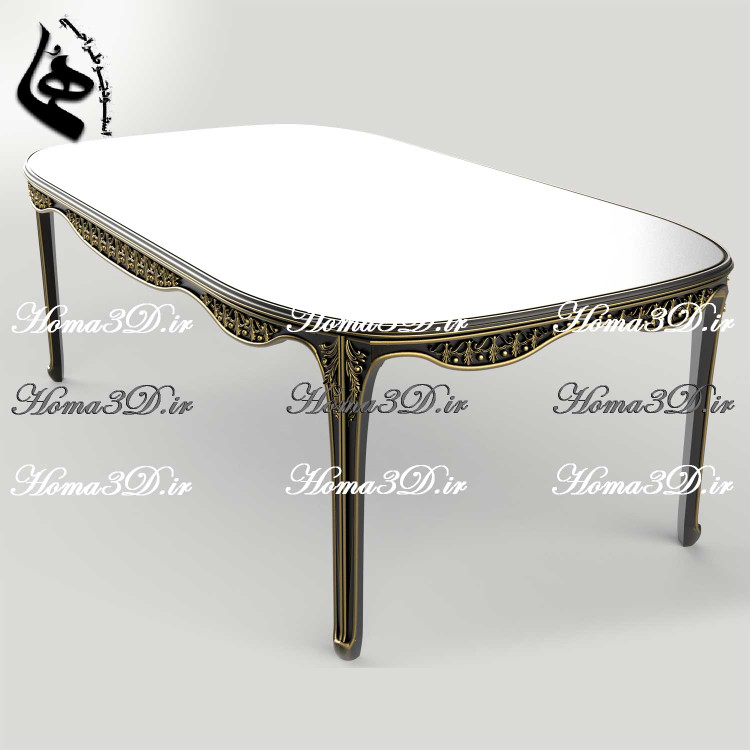 تولید میز ناهارخوری با طراحی سهبعدی و اجرا با CNC چوب