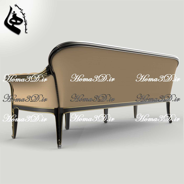 فایل طراحی کاناپه ظریف ایتالیایی-فایل طراحی سهبعدی مجازی کاناپه ظریف با منبت ریز و ژورنال