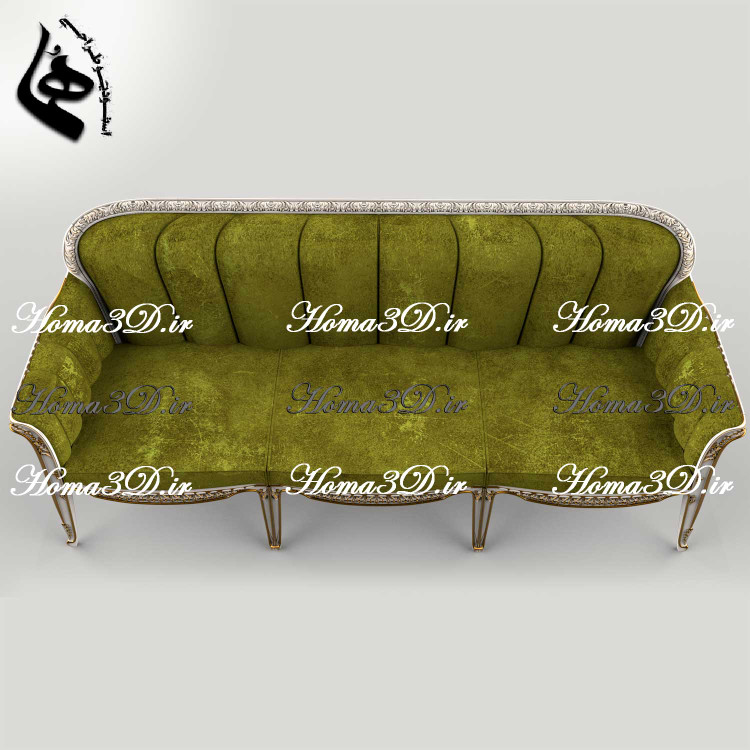 فایل طراحی کاناپه ظریف ایتالیایی-فایل طراحی سهبعدی مجازی کاناپه ظریف با منبت ریز و ژورنال